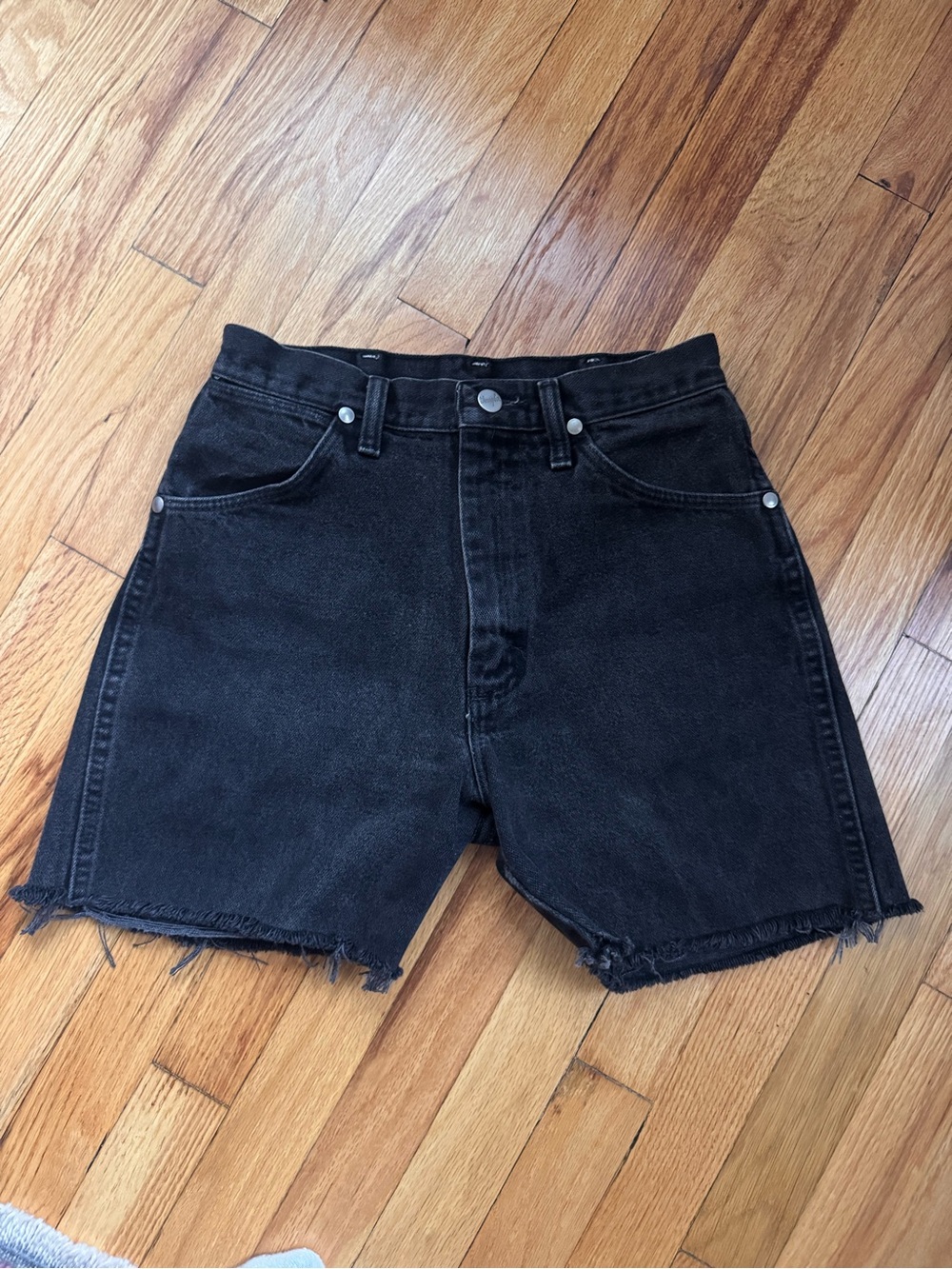 Black vintage wrangler denim shorts